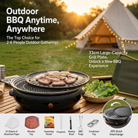 Barbecue coréen commercial en fonte, rond et épaissi, pour restaurant