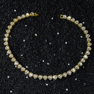 Nuevo Collar de Cadena con Diseño Simple y Lujoso, con Corazón Empalmado, Estilo Hiphop, Chapado en Oro y Plata, para Hombre, Joyería de Moda - Product Image 5