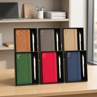 Ensemble de carnets en tissu personnalisé, couverture en liège, journal, carnet cadeau avec stylo, fermeture élastique pour le bureau, l'école, la promotion