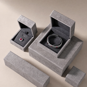 Zebopak <b>Grey</b> Stone Texture Jewelry <b>Box</b> Set with Necklace Ring Bracelet <b>Storage</b> Case Eco Friendly Jewelry Packaging Factory - Product Image 2