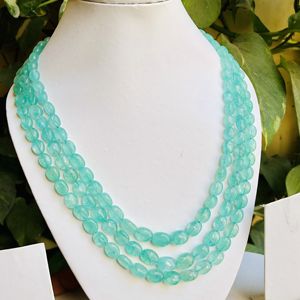 Cuentas de piedra Natural de 4mm de alta calidad, Esmeralda rusa, forma de Mani ovalada, collar de boda de Esmeralda verde, cuentas de piedras preciosas de Stock limitado - Product Image 5