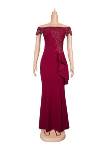 K0067 Muhaban Supply Factory Price <strong>Plus</strong> <strong>Size</strong> <strong>Bridesmaid</strong> Long Lace Evening <strong>Dress</strong> Women Lady Elegant Banquet Luxurious <strong>Dresses</strong> - Product Image 5