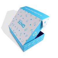 Boîte d'expédition en carton ondulé personnalisée blanche et violette avec impression couleur pour vêtements de sport