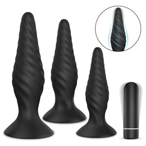 Juego de 3 Juguetes Sexuales de Silicona con Vibración y Electroestimulación, Tapón Anal, Ropa Interior para Parejas, Sexo Anal - Product Image 1