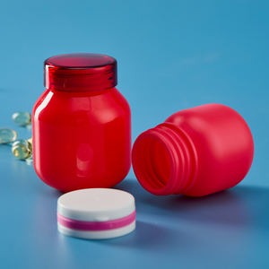 Vide Rond 120cc Mini Mignon Personnalisé Rouge Comprimé Supplément Bouteilles HDPE Tablette <span class=keywords><strong>Recyclable</strong></span> Soins <span class=keywords><strong>de</strong></span> Santé Pilule <span class=keywords><strong>Capsule</strong></span> Conteneurs - Product Image 2