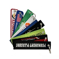 Porte-clés brodé personnalisé sur mesure, double face, avec texte brodé, en tissu, patch tissé, étiquettes pour porte-clés