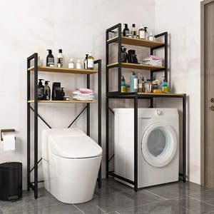 Estante moderno de almacenamiento de metal KINNO para lavadoras para baño, aterrizaje sobre balcón para almacenamiento de inodoro - Product Image 2