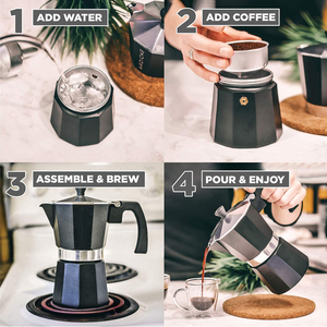 Cafetière Moka 6 tasses italienne de haute qualité personnalisée Design en aluminium Cuisinière de café expresso Cafetière Moka Pot - Product Image 6