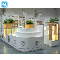 Idées de kiosque de centre commercial en cristal 3D personnalisé vitrine de magasin de minéraux vitrine en verre de bijoux de conception pour magasin de détail