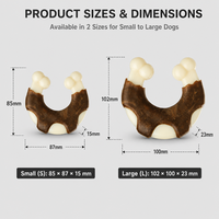 Jouet à mâcher pour chien, os en cuir de bœuf et nylon en forme de fer à cheval pour chiens de petite et moyenne taille, jouet à mâcher durable pour nettoyer les dents des chiens