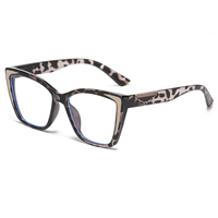 Gafas de Ojo de Gato Anti-Luz Azul para Mujer, Venta al por Mayor, Set de 4 Piezas, Patrón de Mármol, Montura Completa de PC, Lentes Transparentes, Gafas Decorativas de Moda