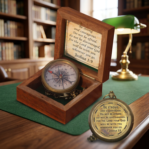 Engraved Compass Pointer Wooden Box-Portable Christian <b>Gift</b> <b>for</b> Men Catholic <b>Baptism</b> Birthday <b>Boys</b> Waterproof Shockproof - Product Image 2