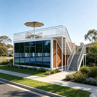 Maison conteneur pliable en Z la plus vendue, à montage rapide, avec cuisine ouverte, pour studio de jardin, mur-rideau en verre, terrasse
