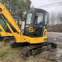 Mini-excavatrice Komatsu d'occasion de 5 tonnes, faible nombre d'heures de travail, pour travaux de construction, PC55MR, mini-excavatrice sur chenilles d'occasion à vendre