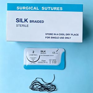 Suturas Quirúrgicas de Seda Trenzada Negra USP al por Mayor, No Absorbibles, Estériles, <span class=keywords><strong>para</strong></span> <span class=keywords><strong>Perros</strong></span> Grandes, Clínicas Veterinarias, Certificación CE - Product Image 2