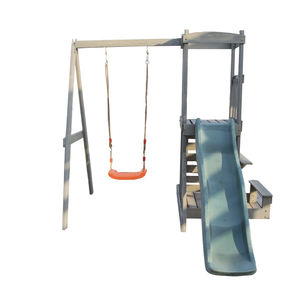 Modern <b>Outdoor</b> Wooden <b>Swing</b> Set with Climbing Ladder Hanging <b>Chair</b> Playsets for School Playground & <b>Outdoor</b> Furniture - Product Image 1
