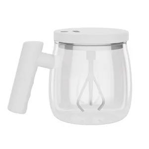 Caneca de café com agitação magnética automática, copo portátil de vidro para misturar café, bateria, milk-shake, caneca com forro