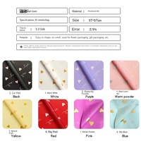 Papier d'emballage pour fleurs coréen imperméable, imprimé cœur et amour, papier d'emballage pour bouquets, fournitures pour fleuristes, vente en gros