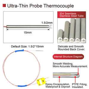 Kompakte Edelstahl Hochtemperatur Mikro Thermoelement Sonde K J T φ1.5mm φ2.0mm 0‑480°C Wasserdicht Sensor - Product Image 5