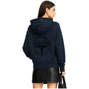 Sudadera con capucha para mujer 26 Spring French Niche <span class=keywords><strong>ZV</strong></span>, estilo versátil, con estampado flocado de ángel en la espalda, forro polar y letras - Product Image 5