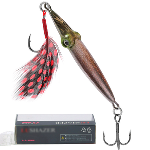 Nouveau design 21g 66mm 3d spray peinture plomb calmar jig dur long casting jigging seiche pêche leurres avec crochet <span class=keywords><strong>BKK</strong></span> - Product Image 5