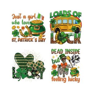 Vente en gros de vinyle autocollant de transfert de chaleur de St. Patricks Day prêt à appuyer conception de transfert de chaleur <span class=keywords><strong>film</strong></span> pour animaux de compagnie de transfert de chaleur pour t-shirt - Product Image 1