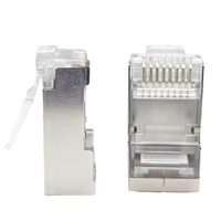 Connecteur modulaire RJ45 Cat6/Cat6a/Cat5e de qualité supérieure UTP/FTP/SFTP 8P8C à tête cristalline à passage direct pour usage domestique