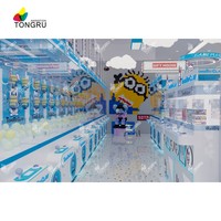 Mini grue à griffes personnalisée commerciale-Jeu d'arcade à LED bleue pour boutique de cadeaux, pince à prix de poupée en métal/plastique