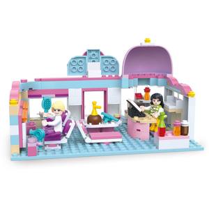 COGO Venta caliente Niños Peluquería Imagen Tienda Modelo Educativo Juego <span class=keywords><strong>de</strong></span> bloques <span class=keywords><strong>de</strong></span> construcción - Product Image 5