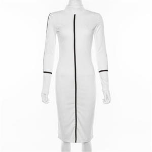 Autunno primavera sexy collo alto lungo vestito aderente donna <span class=keywords><strong>cotone</strong></span> fitness prendisole <span class=keywords><strong>elegante</strong></span> Sexy femminile vestito da festa di natale - Product Image 5