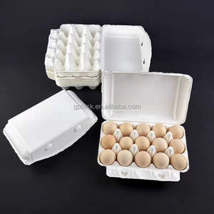 Cartons d'œufs 15 cellules réutilisables en usine, emballage en papier biodégradable, bagasse de canne à sucre, œufs de poule jetables - Product Image 1