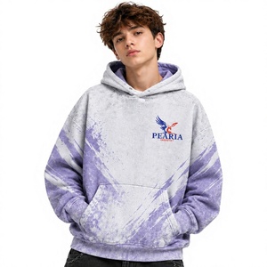 Sweat-shirt à capuche unisexe pour adultes, imprimé moucheté, doux et confortable, 100% coton, UPF 35, personnalisable OEM ODM, streetwear - Product Image 1