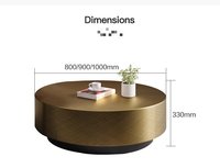 Table basse ronde moderne minimaliste italienne en acier inoxydable pour petit appartement de luxe, meubles de maison
