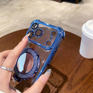 เคสโทรศัพท์แบบมีวงแหวนติดกระจกกลิตเตอร์หรูหราสำหรับ iPhone 18Pro Max 17 Air 16 15 Plus 14 13 12 11 พร้อมฝาครอบชุบเคลือบ - Product Image 4