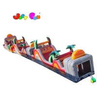 Parcours d'obstacles gonflable Tropical Lava en 3 parties pour la vente