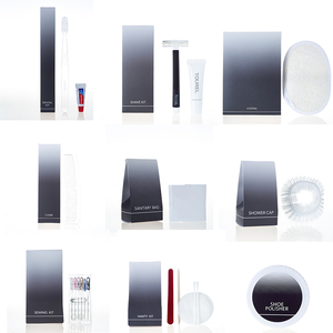 Set di cortesia monouso di lusso personalizzato per hotel a 5 stelle, per il <span class=keywords><strong>bagno</strong></span>, per la camera degli ospiti, formato da viagg - Product Image 2