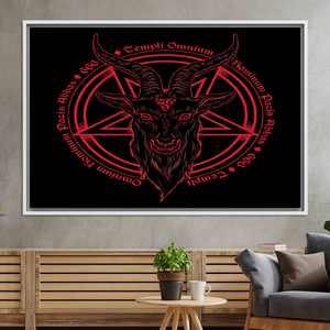 Elegant Printed Japanese Pentagram Canvas <b>Poster</b> <b>for</b> Bedroom Decor,WHITE <b>FRAMED</b> CANVAS - Product Image 3