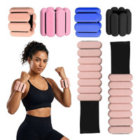 Bracelets lestés en silicone réglables, poids pour chevilles antidérapants pour le yoga, le Pilates, la gym et l'entraînement à domicile