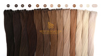 Cheveux russes de qualité supérieure, double trame, cuticules alignées, cheveux pour machine à tisser, marque privée