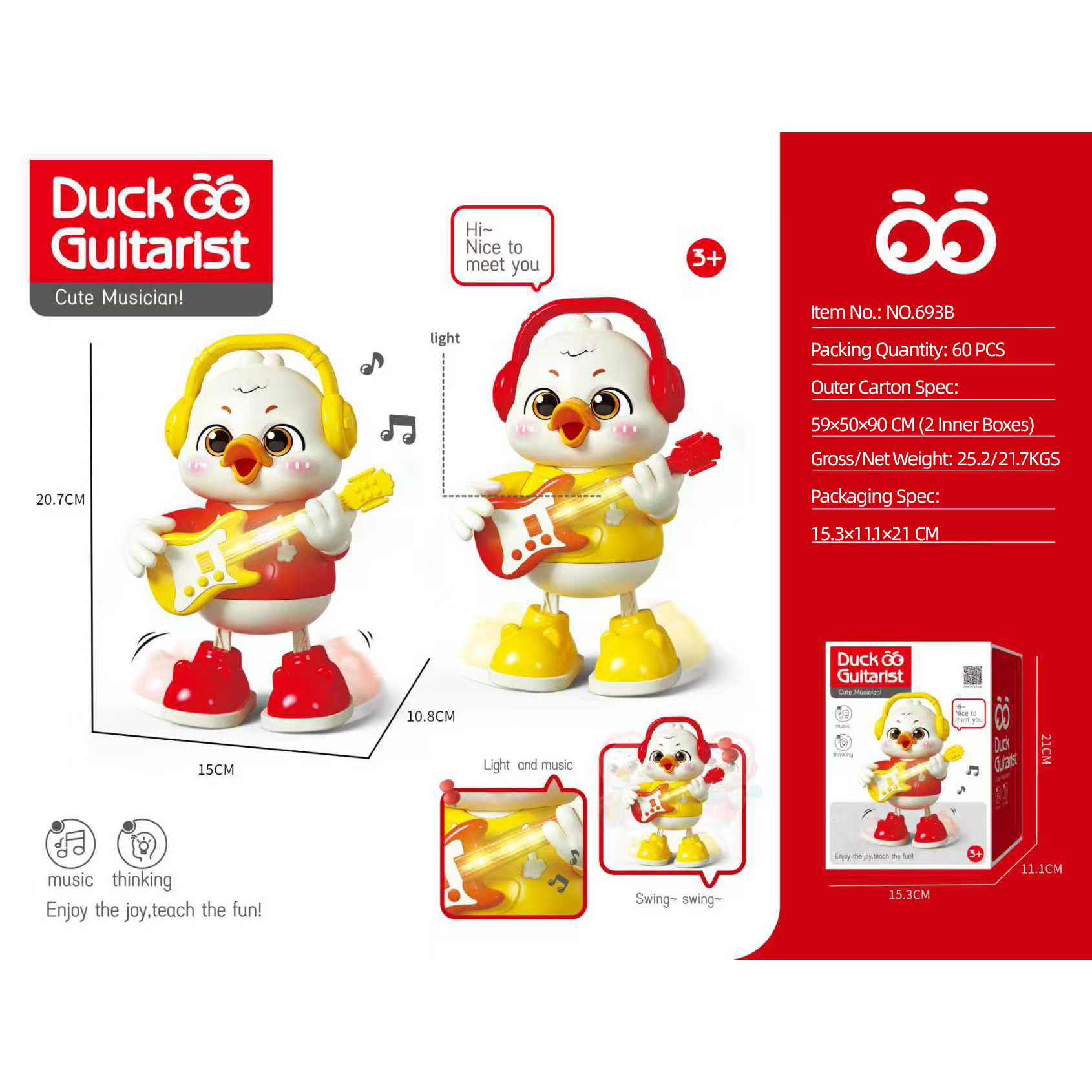 Canard dansant électrique [Rouge] Boîte de couleur anglaise