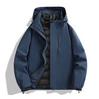 Nouvelle veste bomber d'hiver pour homme, décontractée, à capuche, imperméable, rembourrée de duvet, réversible, avec fermeture éclair, doublure amovible, trois en un