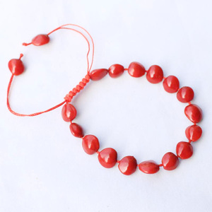 <b>Red</b> Bean <b>Bracelet</b> 18 Beads Heart Shape Ethnic Style Gift Jewelry From Hangzhou - Product Image 4