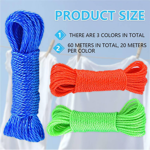 Corde synthétique en PVC résistante aux intempéries pour suspendre les vêtements, fil écologique flexible à fixer au mur pour le séchage des vêtements - Product Image 5