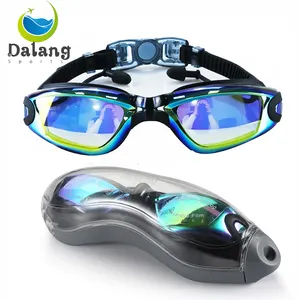 Gran oferta, gafas de natación antivaho sin fugas con funda protectora, protección UV profesional, gafas de natación de visión amplia