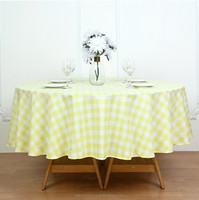 Nappe ronde à carreaux-Nappe en tissu lavable imperméable aux taches et aux plis pour pique-nique de fête de salle à manger