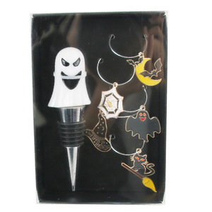 Chenxusheng Halloween Wine Stopper With Glass Ring Set Pumpkin Shape Reusable Bottle For Party Decor - Product Image 5