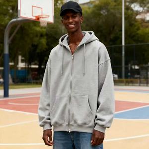 TKAN357 Fabricante Heavy Weight 500GSM Cremallera Imprimir Pullover Oversized Grueso Algodón Fleece Venta al por mayor Hombre Zip up Hoodie - Product Image 1