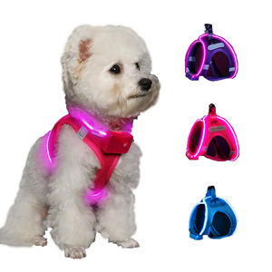 Harnais lumineux OEM pour chien Harnais à LED pour chien Gilet de sécurité réfléchissant à maille souple réglable rechargeable par USB Harnais à LED pour chien de nuit - Product Image 1