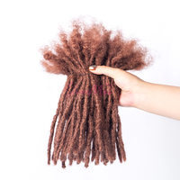 Ekstensi Dreadlock Rajut 100% Buatan Tangan Grosir 0.6cm Ekstensi Inter Loc Rambut Asli untuk Kepang Dreadlock Wanita Kulit Hitam
