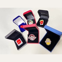 Boîte à badges et médailles en cuir PU de luxe, personnalisable avec logo, pour rangement haut de gamme de bijoux, fabrication professionnelle